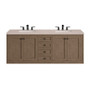 James Martin Vanities Chicago 72" Free Standing or Wall Mounted Double Basin Poplar Wood Vanity Set with 3 cm Eternal Marfil Quartz Vanity Top and Rectangular Sinks