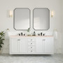 James Martin Vanities Chicago 72" Free Standing or Wall Mounted Double Basin Poplar Wood Vanity Set with 3 cm Eternal Marfil Quartz Vanity Top and Rectangular Sinks