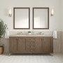 James Martin Vanities Chicago 72" Free Standing or Wall Mounted Double Basin Poplar Wood Vanity Set with 3 cm Eternal Marfil Quartz Vanity Top and Rectangular Sinks
