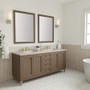 James Martin Vanities Chicago 72" Free Standing or Wall Mounted Double Basin Poplar Wood Vanity Set with 3 cm Eternal Marfil Quartz Vanity Top and Rectangular Sinks