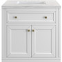 James Martin Vanities Chicago 30" Free Standing Single Basin Vanity Set with Solid Surface Top and Rectangular Sink