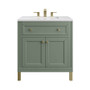 James Martin Vanities Chicago 30" Free Standing Single Basin Vanity Set with Solid Surface Top and Rectangular Sink