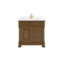 James Martin Vanities Brookfield 36" Free Standing Single Basin Vanity Set with Quartz Top and Rectangular Sink