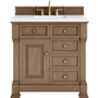 James Martin Vanities Brookfield 36" Free Standing Single Basin Vanity Set with Quartz Top and Rectangular Sink - 547-V36-3WZ