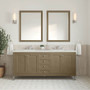 James Martin Vanities Chicago 72" Free Standing Double Basin Vanity Set with Quartz Top and Rectangular Sinks
