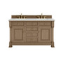 James Martin Vanities Brookfield 60" Free Standing Double Basin Vanity Set with Quartz Top and Rectangular Sinks - 547-V60D-3LDL