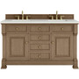 James Martin Vanities Brookfield 60" Free Standing Double Basin Vanity Set with Quartz Top and Rectangular Sinks - 547-V60D-3LDL
