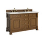James Martin Vanities Brookfield 60" Free Standing Double Basin Vanity Set with Quartz Top and Rectangular Sinks - 547-V60D-3LDL