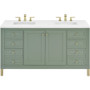 James Martin Vanities Chicago 60" Free Standing Double Basin Vanity Set with Quartz Top and Rectangular Sinks