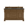James Martin Vanities Brookfield 60" Free Standing Double Basin Vanity Set with Quartz Top and Rectangular Sinks - 547-V60D-3PBL