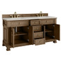 James Martin Vanities Brookfield 72" Free Standing Double Basin Vanity Set with Quartz Top and Rectangular Sinks - 547-V72-3VSL