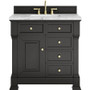 James Martin Vanities Brookfield 36" Free Standing Single Basin Vanity Set with Marble Top and Rectangular Sink