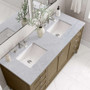 James Martin Vanities Chicago 60" Free Standing Double Basin Vanity Set with Marble Top and Rectangular Sinks