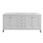 James Martin Vanities Chicago 72" Free Standing Double Basin Vanity Set with Marble Top and Rectangular Sinks