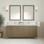 James Martin Vanities Chicago 72" Free Standing Double Basin Vanity Set with Quartz Top and Rectangular Sinks - 503-V72-1WZ
