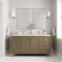 James Martin Vanities Chicago 60" Free Standing Double Basin Vanity Set with Quartz Top and Rectangular Sinks - 503-V60D-1WZ