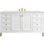 James Martin Vanities Chicago 60" Free Standing Single Basin Vanity Set with Quartz Top and Rectangular Sink - 503-V60S-3LDL