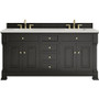 James Martin Vanities Brookfield 72" Free Standing Double Basin Vanity Set with Quartz Top and Rectangular Sinks - 547-V72-3LDL