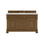 James Martin Vanities Brookfield 60" Free Standing Single Basin Vanity Set with Quartz Top and Rectangular Sink - 547-V60S-3LDL