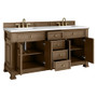 James Martin Vanities Brookfield 72" Free Standing Double Basin Vanity Set with Quartz Top and Rectangular Sinks - 547-V72-3WZ