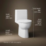 Kohler Reach® One-piece Compact Elongated Toilet With Skirted Trapway, 1.28 gpf - White Right