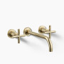 Kohler Purist® Wall-mount Bathroom Sink Faucet Trim With Cross Handles, 1.2 Gpm - Vibrant French Gold