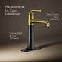 Kohler Tone™ Tall Single-handle Bathroom Sink Faucet, 1.2 Gpm - Matte Black with Brushed Moderne Brass