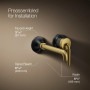 Kohler Tone™ Wall-mount Single-handle Bathroom Sink Faucet, 1.2 Gpm - Matte Black with Brushed Moderne Brass