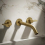 Kohler Components® Wall-mount Bathroom Sink Faucet Lever Handle Trim - Vibrant Brushed Moderne Brass