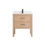 Royal Santorini 30 inch Natural Wood  Bathroom Vanity, With Quartz Countertop