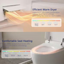 Crown Smart 10 in. Rough-In Tankless Elongated Bidet Toilet 1.28 GPF in White with Auto Flush, Foot Kick, Warm Water, Heated Seat