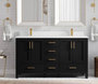 Royal Palmera 60 inch Black Double Sink Bathroom Vanity with Top