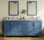 Tallahassee  84 inch Polar Blue Double Sink Bathroom Vanity with Stone Top and Sinks