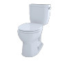 TOTO Entrada™ Close Coupled Round Toilet 1.28GPF with Right Hand Lever - Cotton