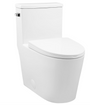 Crown Madison Rimless  One-Piece 12" Rough-in 1.28 GPF Left Flush Elongated Toilet in Glossy White