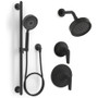 Kohler Tempered Pressure Balanced Shower System with Shower Head, Hand Shower, Valve Trim, and Shower Arm - Matte Black