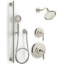 Kohler Artifacts Pressure Balanced Shower System with Shower Head, Hand Shower, Valve Trim, and Shower Arm - Vibrant Polished Nickel