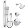 Kohler Artifacts Pressure Balanced Shower System with Shower Head, Hand Shower, Valve Trim, and Shower Arm - Polished Chrome