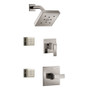 Delta Monitor 14 Series Single Function Pressure Balanced Shower System with Shower Head, and 2 Body Sprays - Includes Rough-In Valves - Brilliance Stainless
