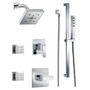 Delta Monitor 14 Series Single Function Pressure Balanced Shower System with Shower Head, 2 Body Sprays and Hand Shower - Includes Rough-In Valves - Chrome