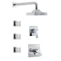Delta TempAssure 17T Series Thermostatic Shower System with Integrated Volume Control, Shower Head, and 3 Body Sprays - Includes Rough-In Valves - Chrome