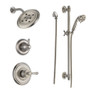 Delta Monitor 14 Series Single Function Pressure Balanced Shower System with Shower Head, and Hand Shower - Includes Rough-In Valves - Brilliance Stainless