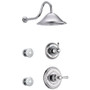 Delta Monitor 14 Series Single Function Pressure Balanced Shower System with Shower Head, and 2 Body Sprays - Includes Rough-In Valves - Chrome