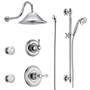 Delta Monitor 14 Series Single Function Pressure Balanced Shower System with Shower Head, 2 Body Sprays and Hand Shower - Includes Rough-In Valves - Chrome