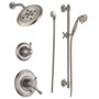 Delta Monitor 17 Series Dual Function Pressure Balanced Shower System with Integrated Volume Control, Shower Head, and Hand Shower - Includes Rough-In Valves - Brilliance Stainless