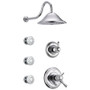 Delta TempAssure 17T Series Thermostatic Shower System with Integrated Volume Control, Shower Head, and 3 Body Sprays - Includes Rough-In Valves - Chrome