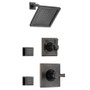 Delta Monitor 14 Series Single Function Pressure Balanced Shower System with Shower Head, and 2 Body Sprays - Includes Rough-In Valves - Venetian Bronze