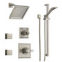 Delta Monitor 14 Series Single Function Pressure Balanced Shower System with Shower Head, 2 Body Sprays and Hand Shower - Includes Rough-In Valves - Brilliance Stainless