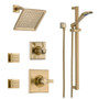 Delta Monitor 14 Series Single Function Pressure Balanced Shower System with Shower Head, 2 Body Sprays and Hand Shower - Includes Rough-In Valves - Champagne Bronze