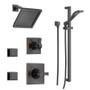 Delta Monitor 14 Series Single Function Pressure Balanced Shower System with Shower Head, 2 Body Sprays and Hand Shower - Includes Rough-In Valves - Venetian Bronze